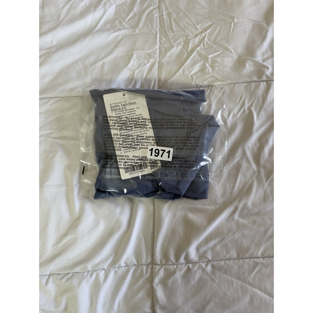 New Lululemon Swiftly Tech Short Sleeve 2.0 Sz 10 Oasis Blue Waist Length Yoga - Picture 8 of 8